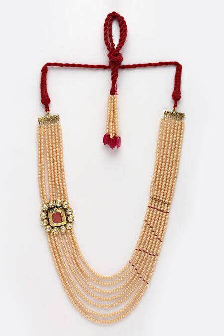 Dugran By Dugristyle_Gold Plated Kundan Embellished Long Necklace _Online_at_Aza_Fashions