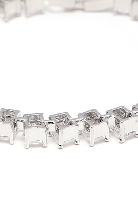 Dugran By Dugristyle_Silver Plated Crystals, Stones Natural Embellished Bracelet _Online_at_Aza_Fashions