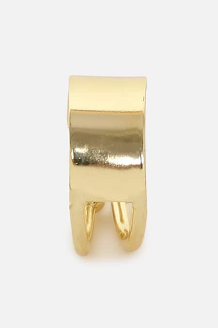 Dugran By Dugristyle_Gold Plated Cutwork Designer Ring _Online_at_Aza_Fashions