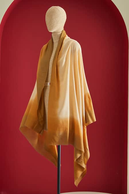 Shaza Beige Ombre Handloom Pashmina Shawl 