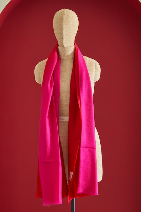 Shaza Red Cashmere Ombre Stole 