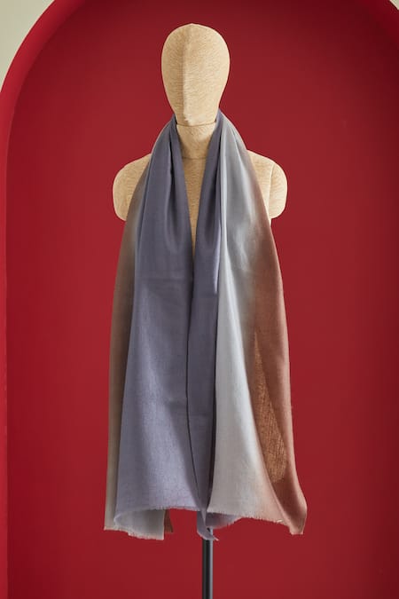 SHAZA Brown Ombre Cashmere Stole 