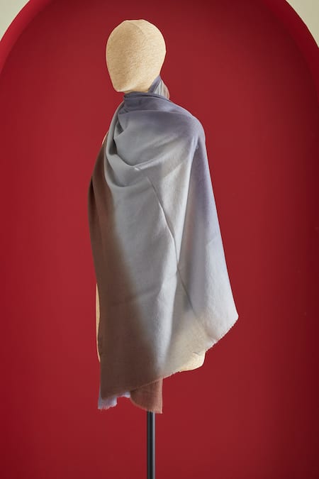 Shop SHAZA Brown Ombre Cashmere Stole at Aza Fashions Shop_SHAZA_Brown Ombre Cashmere Stole _at_Aza_Fashions