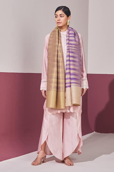 SHAZA Reversible Ikkat Pashmina Stole 
