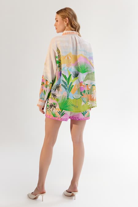 NOIB Multicolor By The Sea Print Shirt 