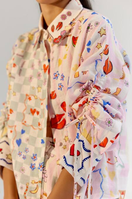 Buy NOIB Multi Color Linen, Lycra Boardgame Print Shorts Buy_NOIB_Multi Color Linen, Lycra Boardgame Print Shorts