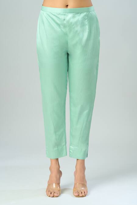 Buy_Prisho_Blue Cotton Embroidery, Pearls, Beads Round Neck Straight Kurta Set 