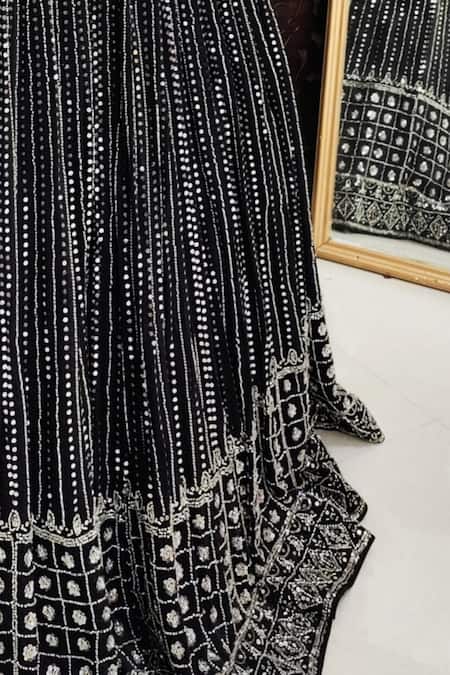 Amaltas Couture Black Organza Sequins, Cut Work, Beads Cutdana Embroidered Lehenga Set Online at Aza Fashions Amaltas Couture_Black Organza Sequins, Cut Work, Beads Cutdana Embroidered Lehenga Set _Online_at_Aza_Fashions