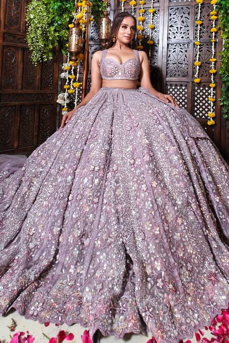 Shop Amaltas Couture Purple Net Beads, Cut Work, Sequins Sweetheart Embroidered Cutdana Lehenga Set Online at Aza Fashions Shop_Amaltas Couture_Purple Net Beads, Cut Work, Sequins Sweetheart Embroidered Cutdana Lehenga Set _Online_at_Aza_Fashions