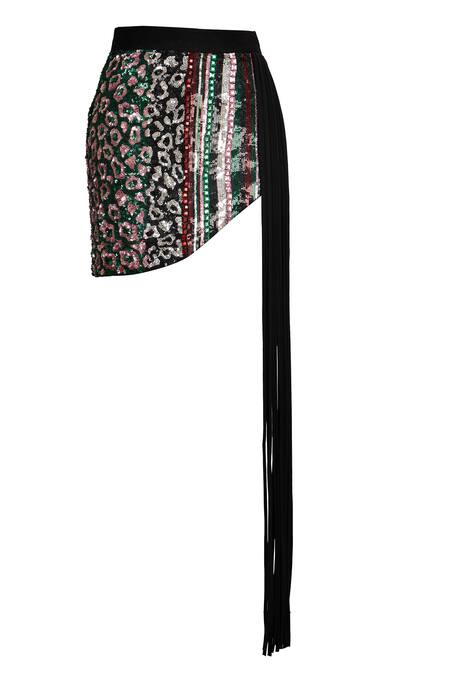 Karn Malhotra Multi Color Crystal Embellished Skirt 