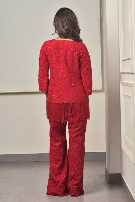 Sunita Bhandari Tassel Embroidered Kurta Set 