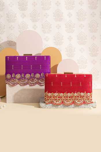 Buy_Amyra_Purple Lace Embroidered Box Clutch_Online_at_Aza_Fashions