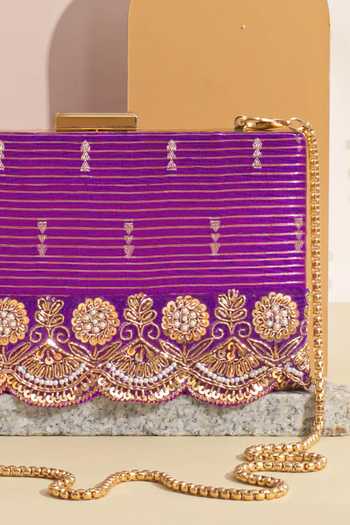 Shop_Amyra_Purple Lace Embroidered Box Clutch_Online_at_Aza_Fashions