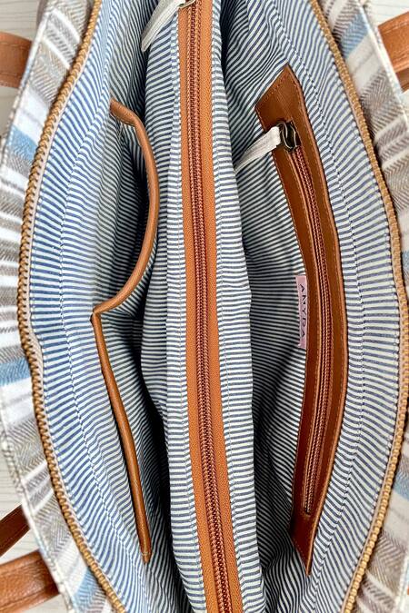 Amyra_Multi Color Multicolored Striped Tote Bag _at_Aza_Fashions