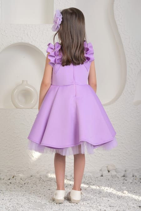 Miakki 3D Flower Embellished Layered Dress 