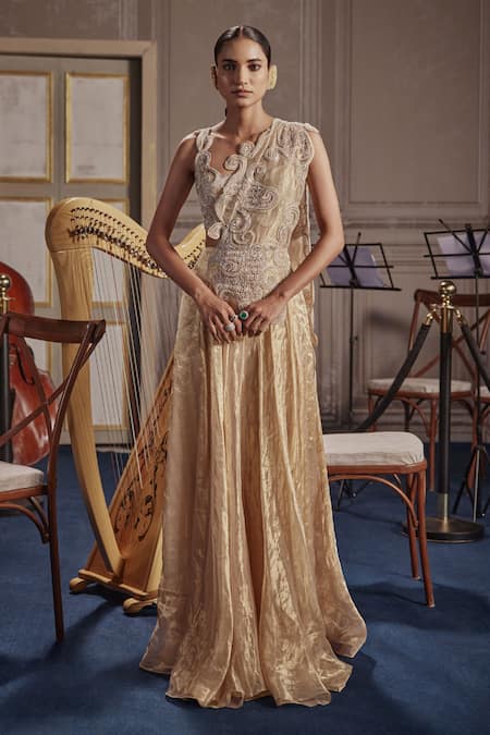 Ridhima Bhasin Draped Cutwork Embellished Lehenga Saree 