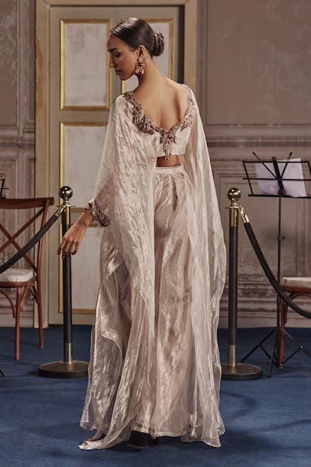 Ridhima Bhasin Silver Red Cutwork Embellished Kurta Set 