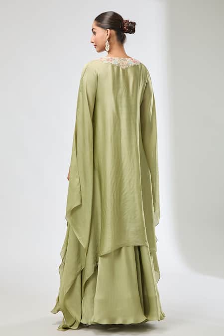 Samyukta Singhania Floral Embroidered Kaftan Sharara Set 