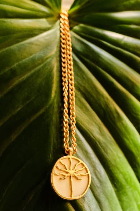 Grassroot By Anita Dongre Root Core Cutwork Pendant Necklace 