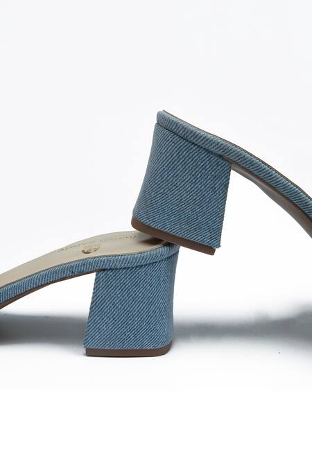 Buy_SCHON ZAPATO_Blue Bows Light Denim Heels_Online_at_Aza_Fashions