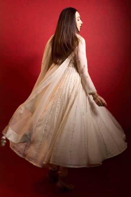 Punit Balana Embroidered Gota Anarkali Set with Dupatta 