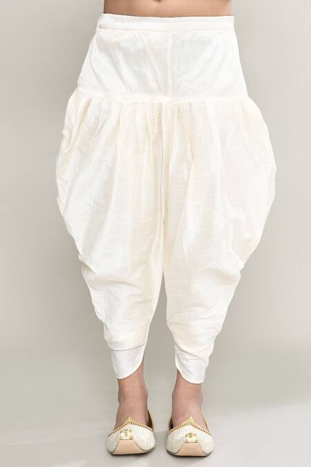 Petite Pomme_Green Brocade, Silk Geometric Butti Kurta Set_Online_at_Aza_Fashions