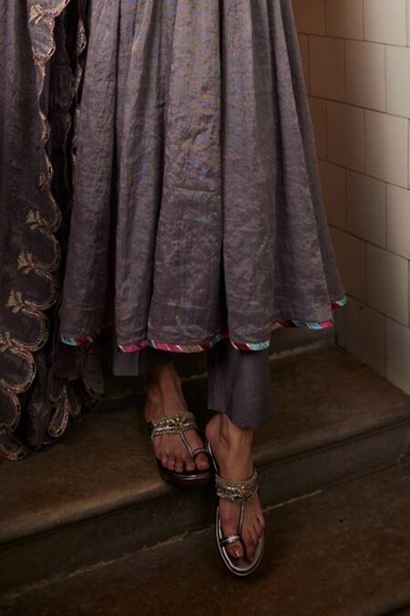 Saahiil Kapoor Grey Chanderi , Cotton, Embroidery, Beads, Zari Samsara Kurta Set at Aza Fashions Saahiil Kapoor_Grey Chanderi , Cotton, Embroidery, Beads, Zari Samsara Kurta Set _at_Aza_Fashions