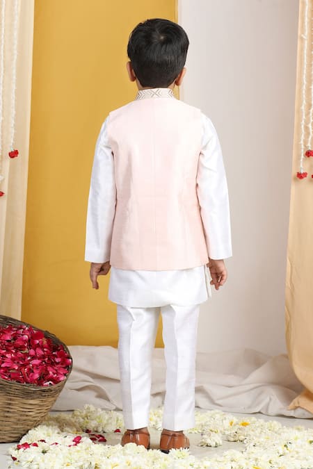 The Little Celebs Floral Vine Embroidered Bundi Set 