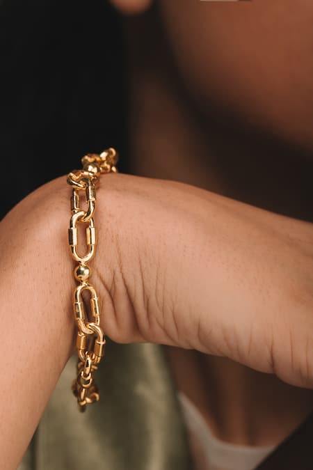 Ode Jewels Gold Plated Chain Link Bracelet 