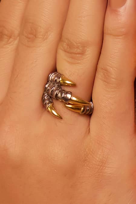 Ode Jewels Garuda Nail Design Silver Ring 