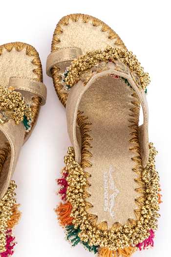 Shop_5elements_Gold Tassels, Beads Peacock Motif Wedges 