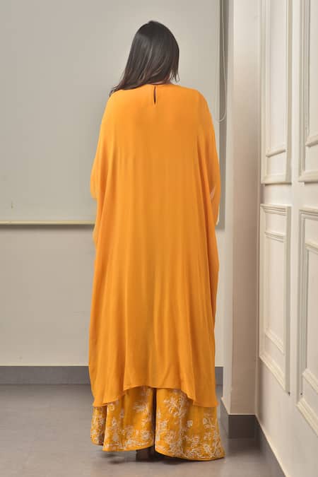 Sunita Bhandari Yoke Embroidered Kaftan & Sharara Set 