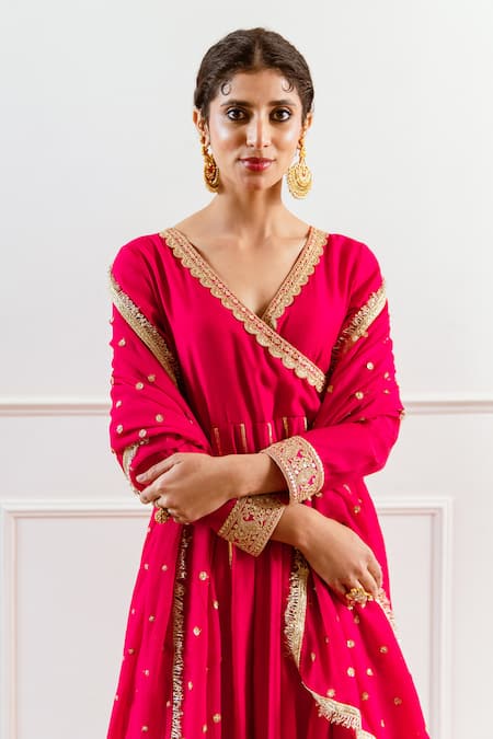 Rivaaj Clothing Pink Modal, Silk Sequins, Zari, Gota Patti Embroidered Angarkha Anarkali Set Online at Aza Fashions Rivaaj Clothing_Pink Modal, Silk Sequins, Zari, Gota Patti Embroidered Angarkha Anarkali Set _Online_at_Aza_Fashions
