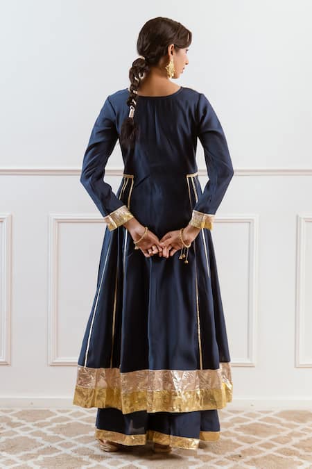 Rivaaj Clothing Zari Embroidered Anarkali Palazzo Set 