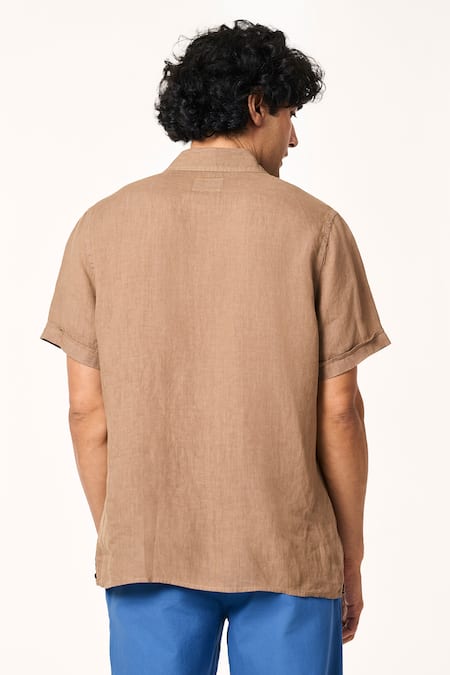 Terra Luna Linen Collared Half Sleeve Shirt 