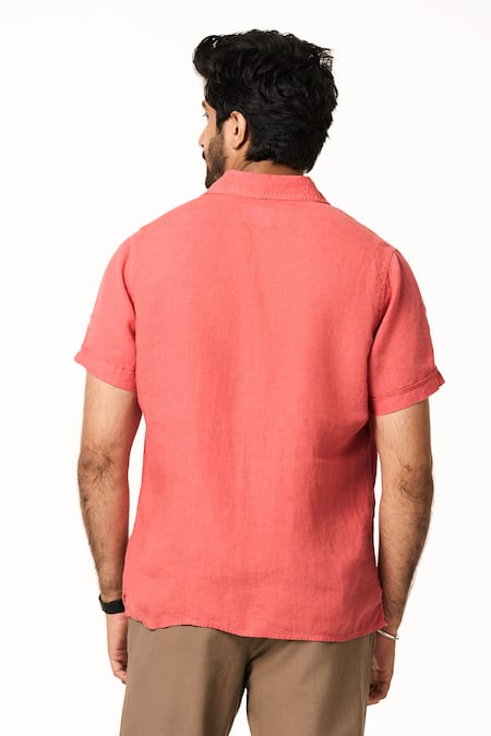 Terra Luna Solid Half Sleeve Linen Shirt 