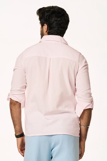 Terra Luna Sunrise Pink Solid Cotton Shirt 