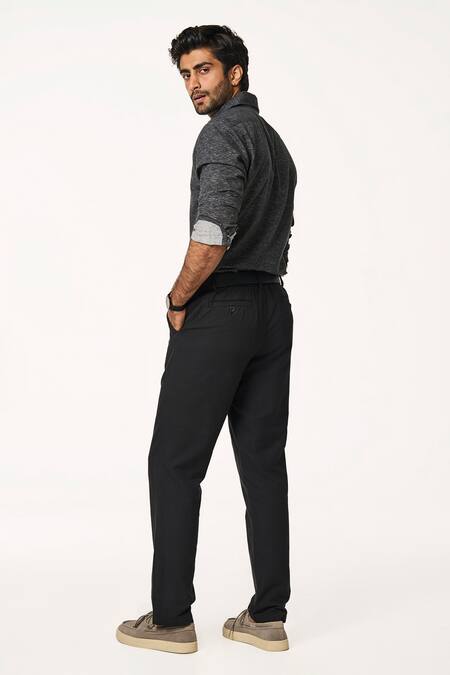 Terra Luna Black Cotton Pocketed Trouser Online at Aza Fashions Terra Luna_Black Cotton Pocketed Trouser _Online_at_Aza_Fashions