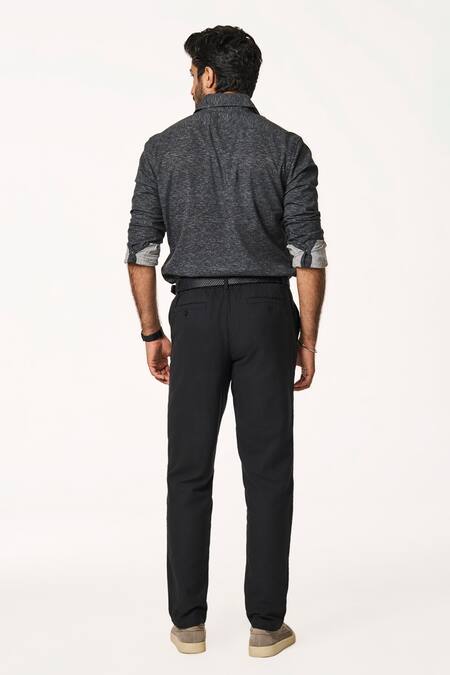 Shop Terra Luna Black Cotton Pocketed Trouser at Aza Fashions Shop_Terra Luna_Black Cotton Pocketed Trouser _at_Aza_Fashions