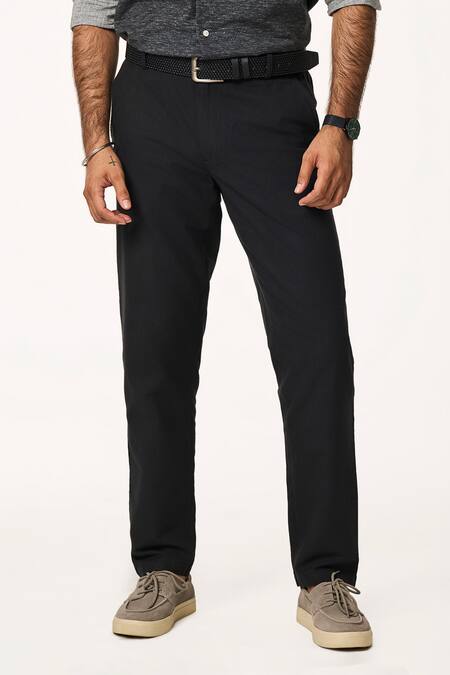 Buy Terra Luna Black Cotton Pocketed Trouser Online at Aza Fashions Buy_Terra Luna_Black Cotton Pocketed Trouser _Online_at_Aza_Fashions