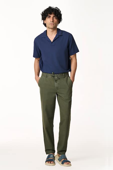 Terra Luna Moss Solid Dori Waist Trouser 