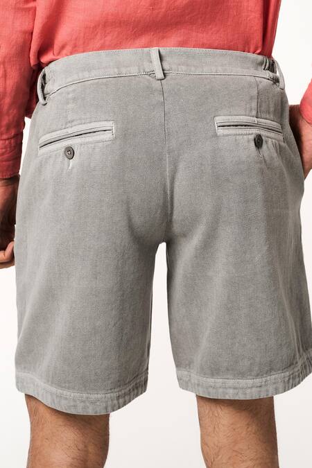 Terra Luna Solid Cotton Grey Shorts 