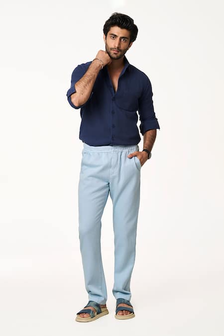 Terra Luna Ice Blue Cotton Joggers 