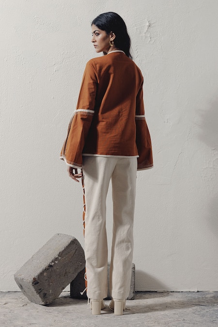 Veera Wear Denim Overlapping Top & Pant Set 