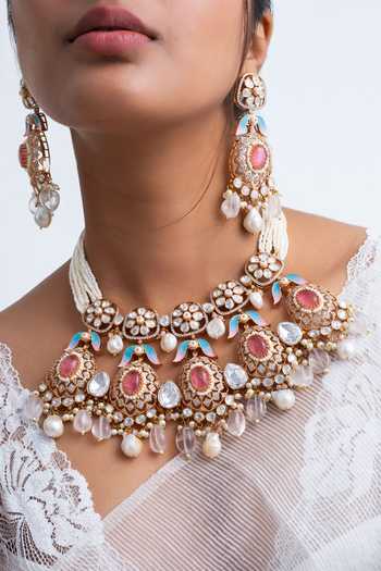 Zevar King Floral Crest Choker Necklace Set 