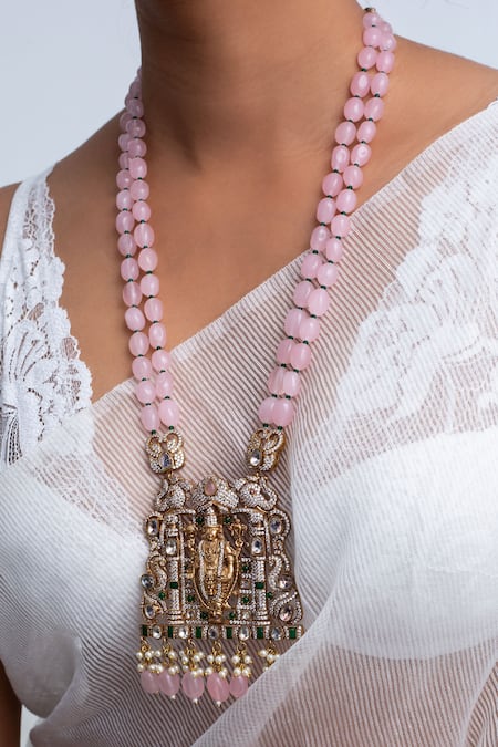 Zevar King_Gold Plated Antique Temple Necklace _Online_at_Aza_Fashions