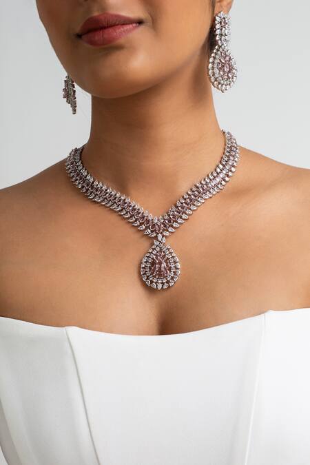 Zevar King Multi Color Stone Embellished Necklace Set 