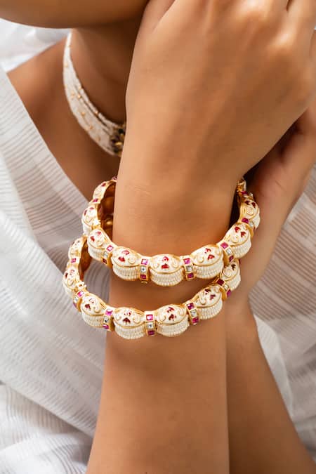 Zevar King Gold Plated Meenakari Stone Bangle 
