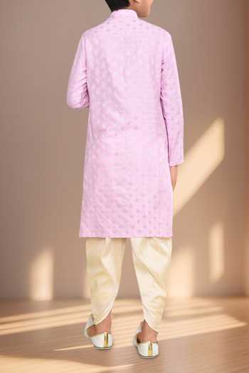 Petite Pomme Geometric Woven Kurta Set