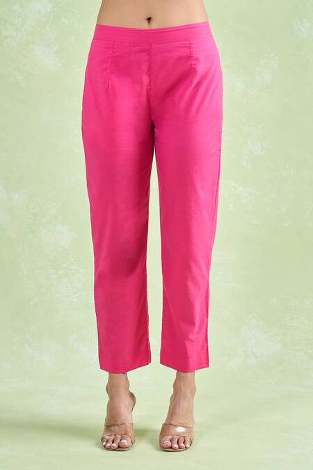 Shop_Naintara Bajaj_Brown Cotton, Chiffon Gota Patti Border Kurta Pant Set _Online_at_Aza_Fashions